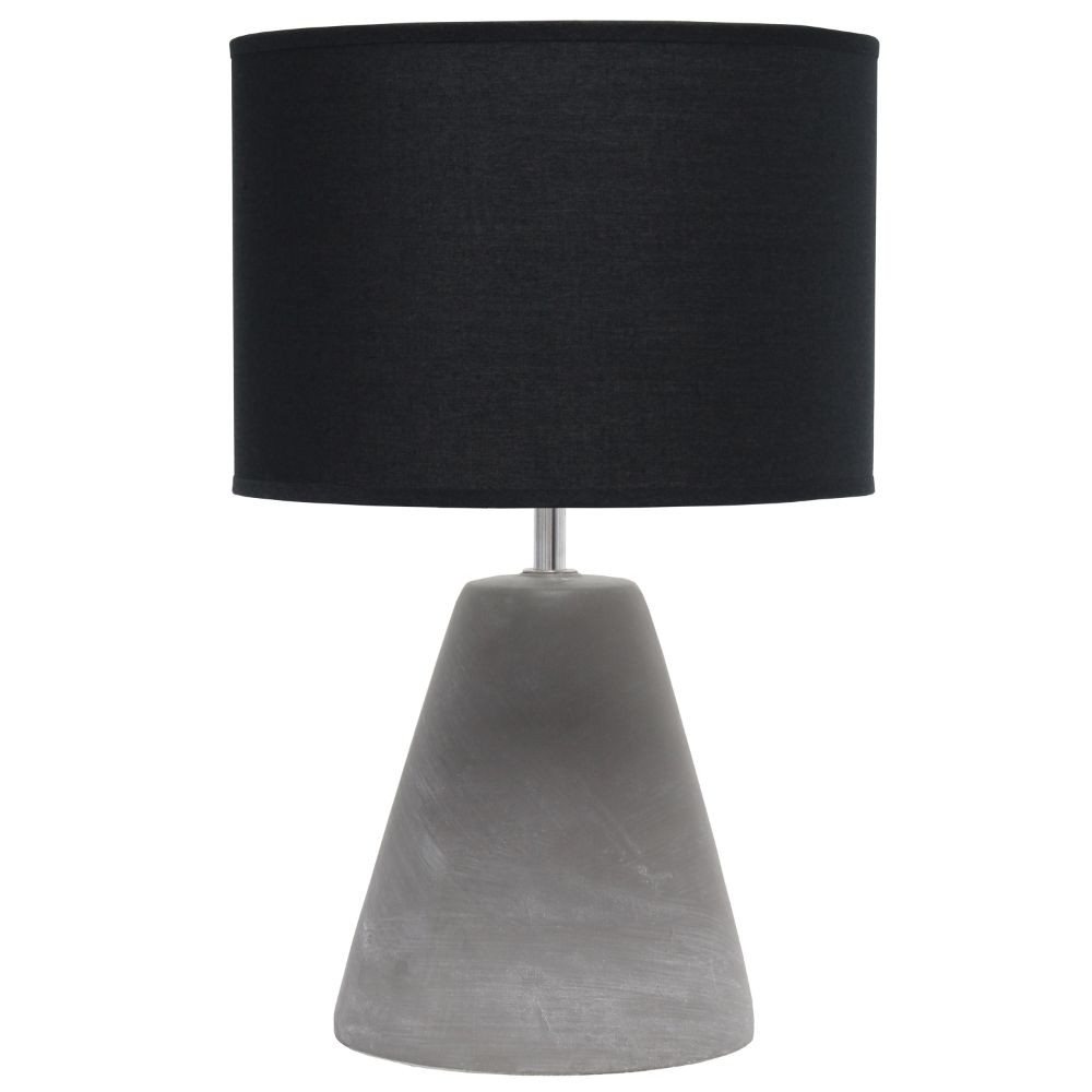 All the Rage LT2059-BLK  Pinnacle Concrete Table Lamp, Black