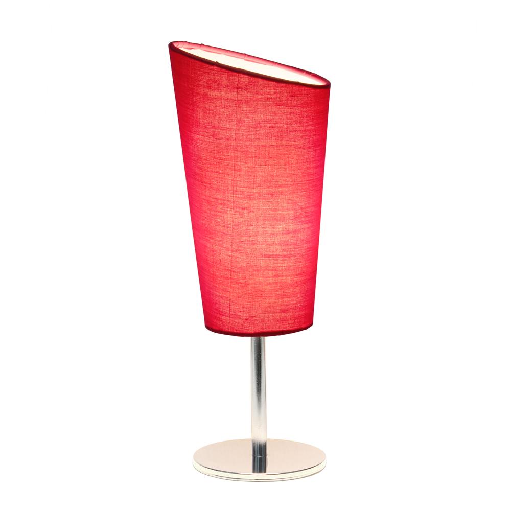 All the Rage LT2061-PNK Mini Chrome Table Lamp with Angled Fabric Shade