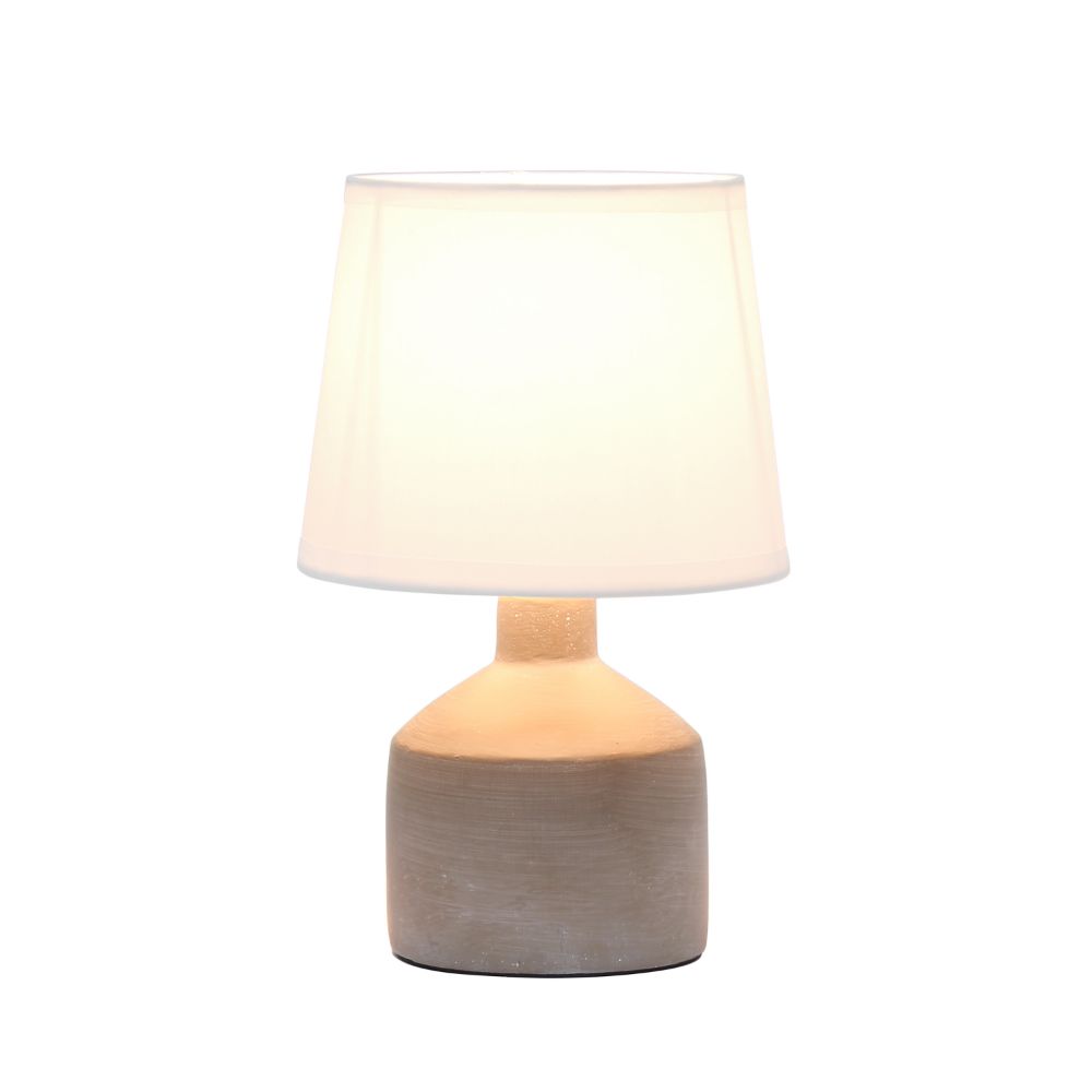 All The Rages LT2080-GRY Simple Designs Mini Bocksbeutal Ceramic Table Lamp, Gray
