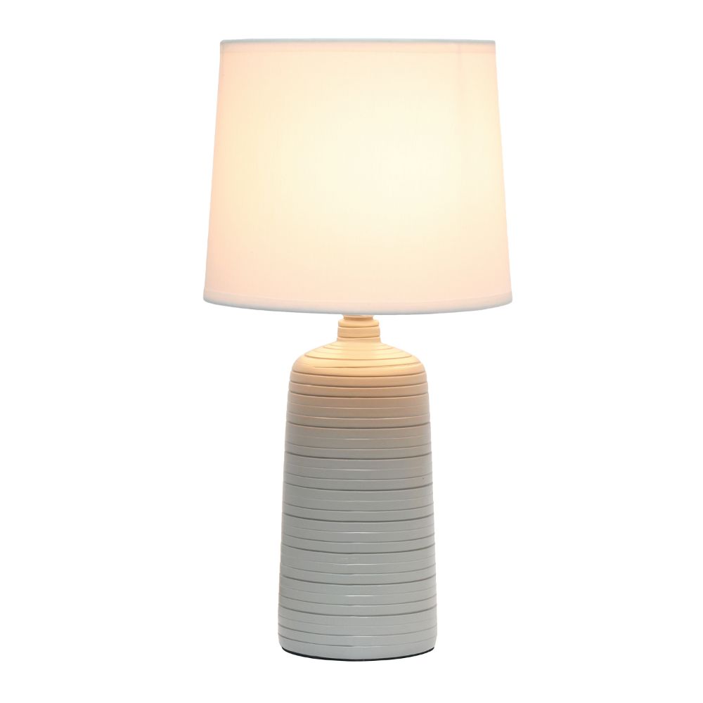 All The Rages LT2085-TAU Simple Designs Textured Linear Ceramic Table Lamp, Taupe