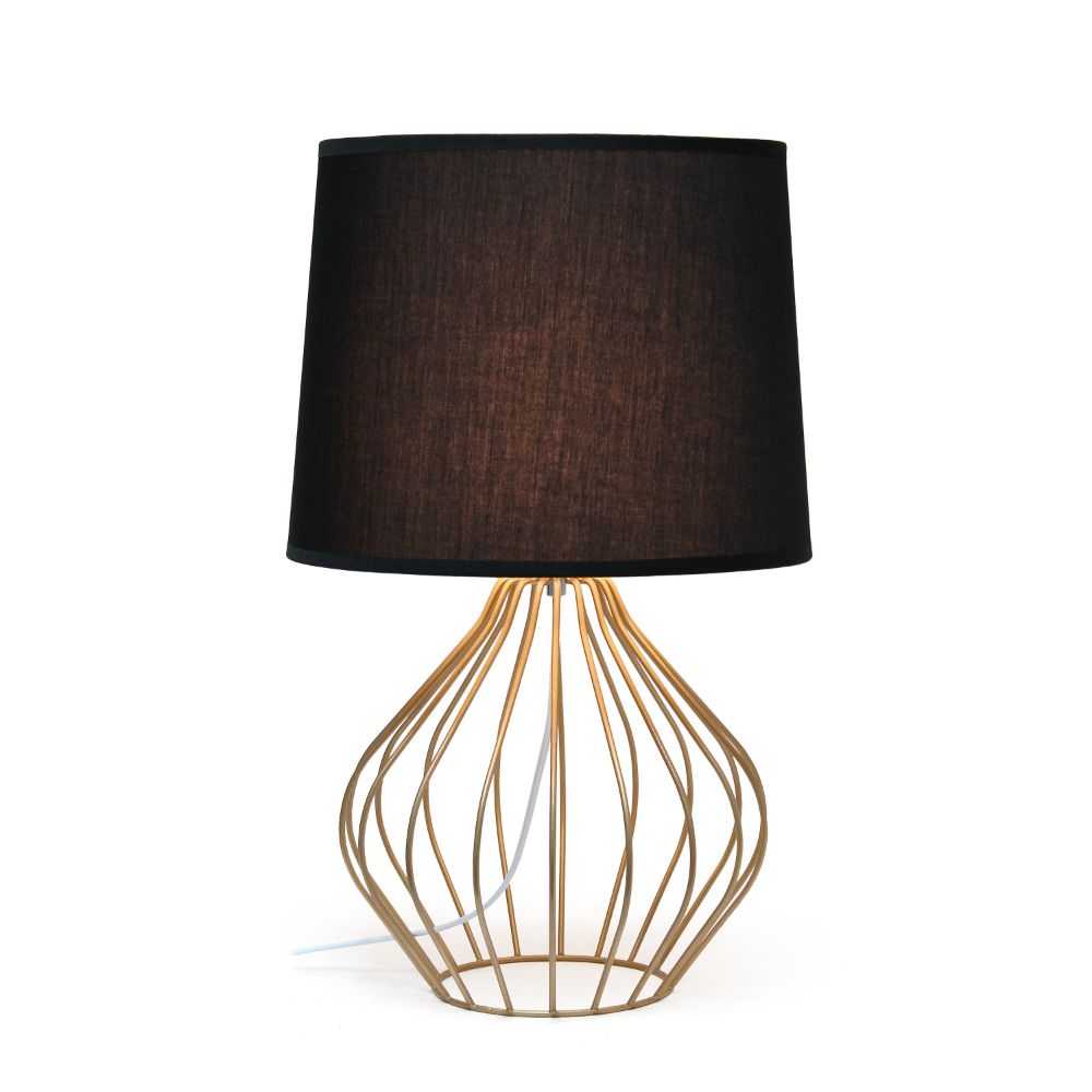 All The Rages LT2086-BOC Simple Designs Geometrically Wired Table Lamp, Black on Copper