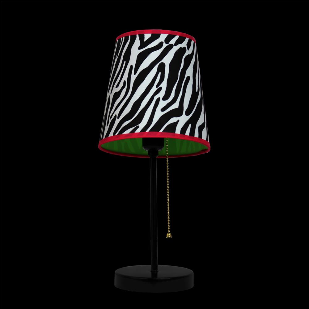 All The Rages LT3000-ZBA Limelights Fun Prints Funky Pattern Table Lamp/ Black and Pink Zebra