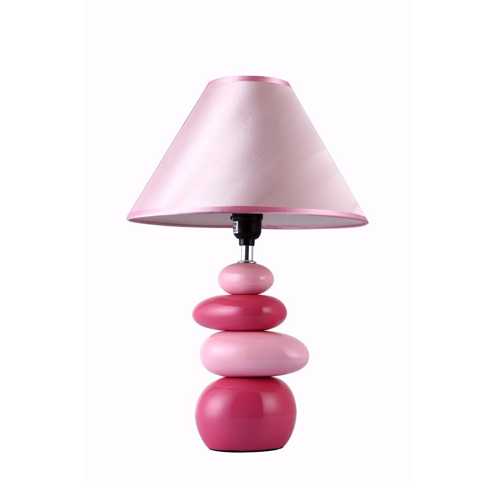  All The Rages LT3051-PNK Simple Designs Shades of Pink Ceramic Stone Table Lamp