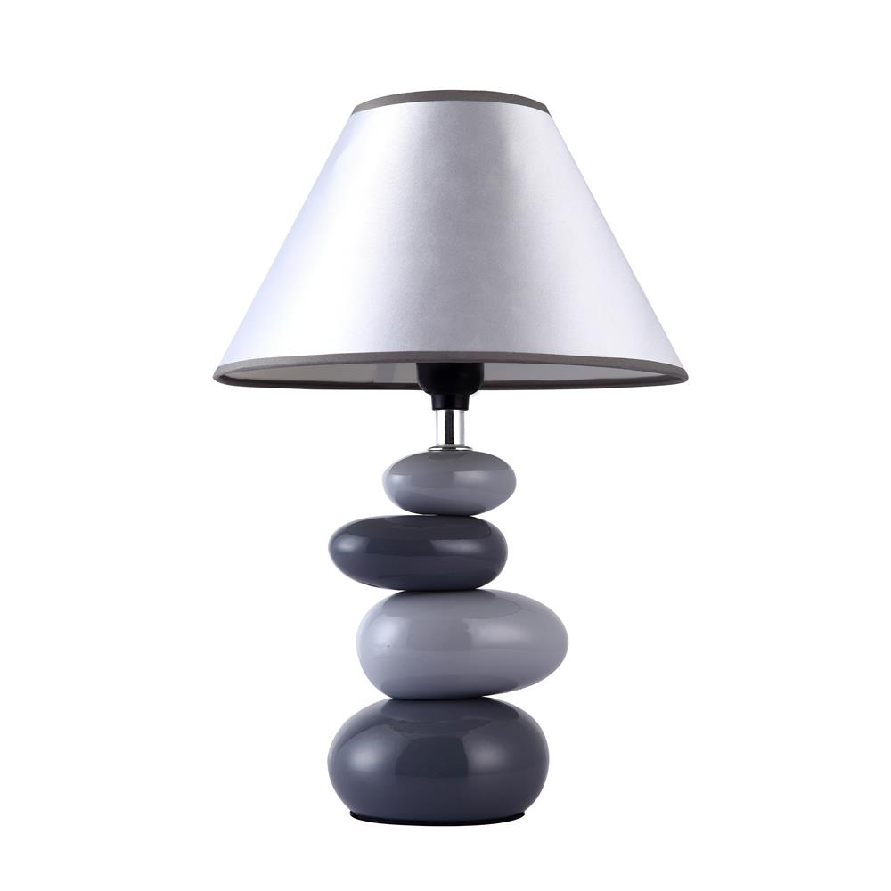  All The Rages LT3052-GRY Simple Designs Shades of Gray Ceramic Stone Table Lamp