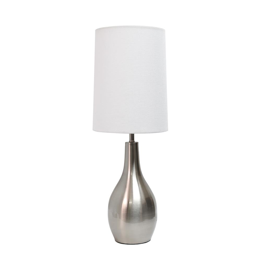 All the Rages LT3303-BSN Simple Designs 1 Light Tear Drop Table Lamp, Brushed Nickel