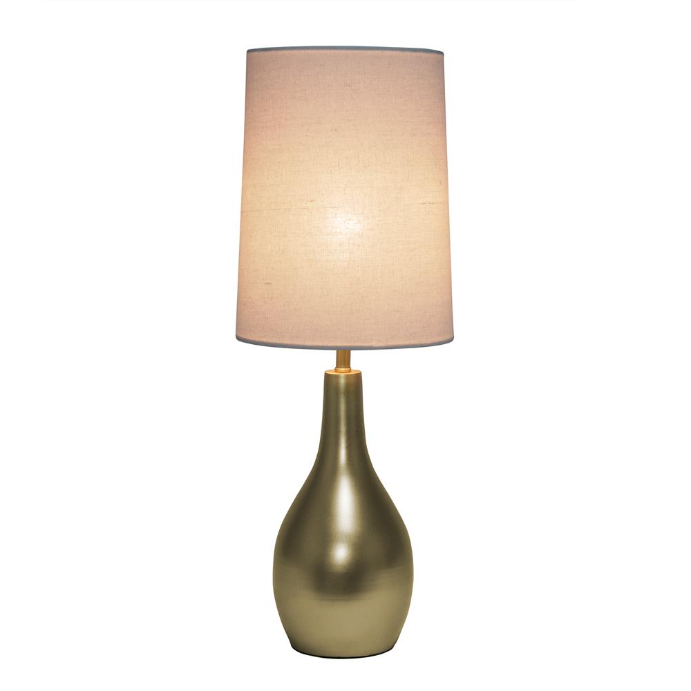 All The Rage LT3303-GLD Simple Designs 1 Light Tear Drop Table Lamp, Gold