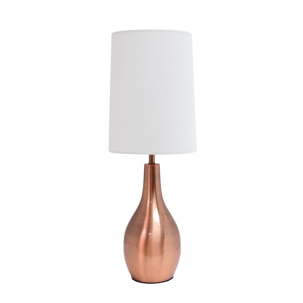All the Rages LT3303-RGD Simple Designs 1 Light Tear Drop Table Lamp, Rose Gold
