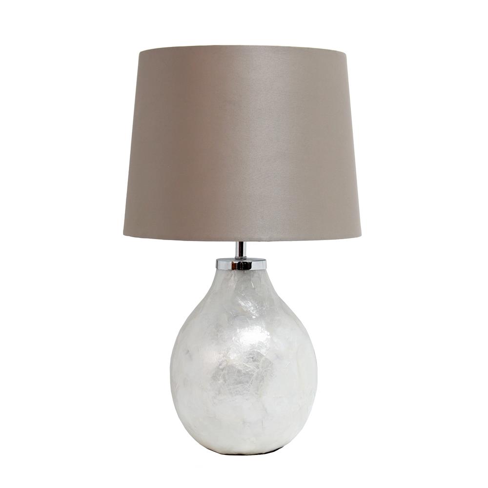 All the Rages LT3304-PRL Simple Designs 1 Light Pearl Table Lamp with Fabric Shade
