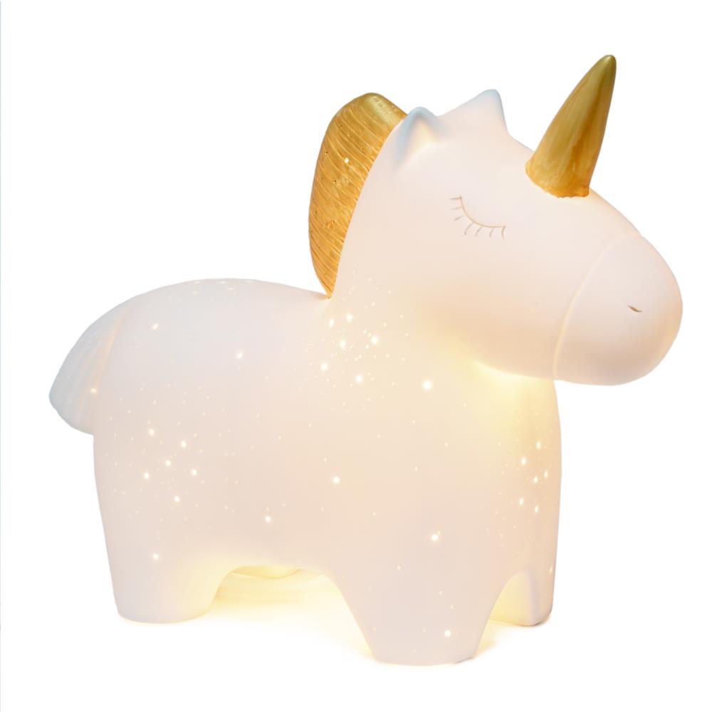 All The Rage LT3339-WHT Simple Designs Porcelain Unicorn Shaped Table Lamp