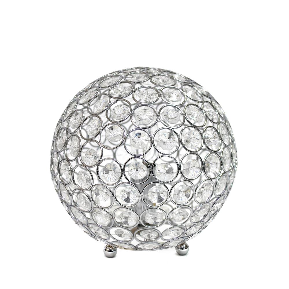  All The Rages LT1026-CHR Elegant Designs Crystal Ball Sequin Table Lamp Chrome