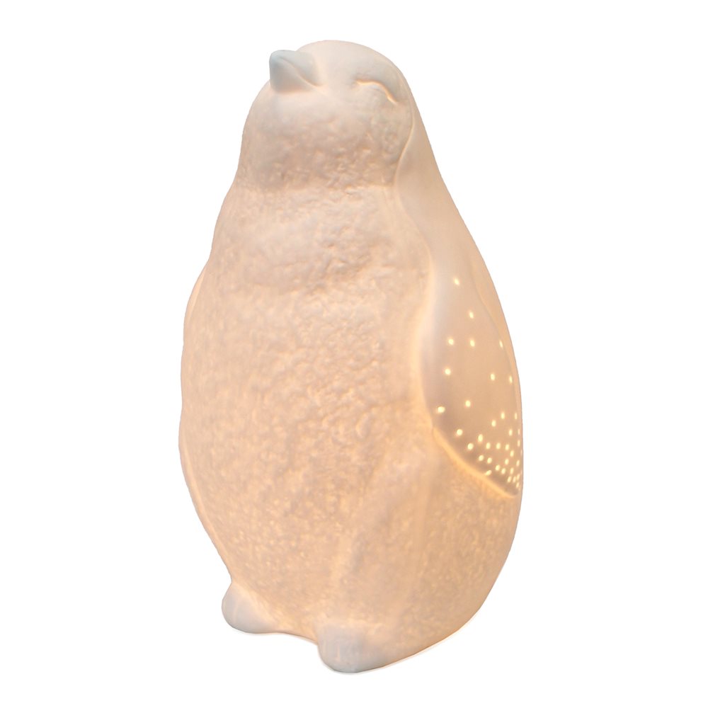  All The Rages LT3213-WHT Simple Designs Porcelain Arctic Penguin Shaped Table Lamp