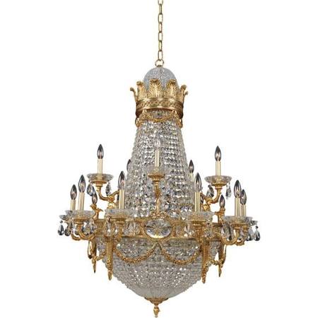 Allegri 020451-003-FR001 Marseille 10+5 Light Chandelier With 10 Interior Lights For Enhanced Illumination in Antique Brass