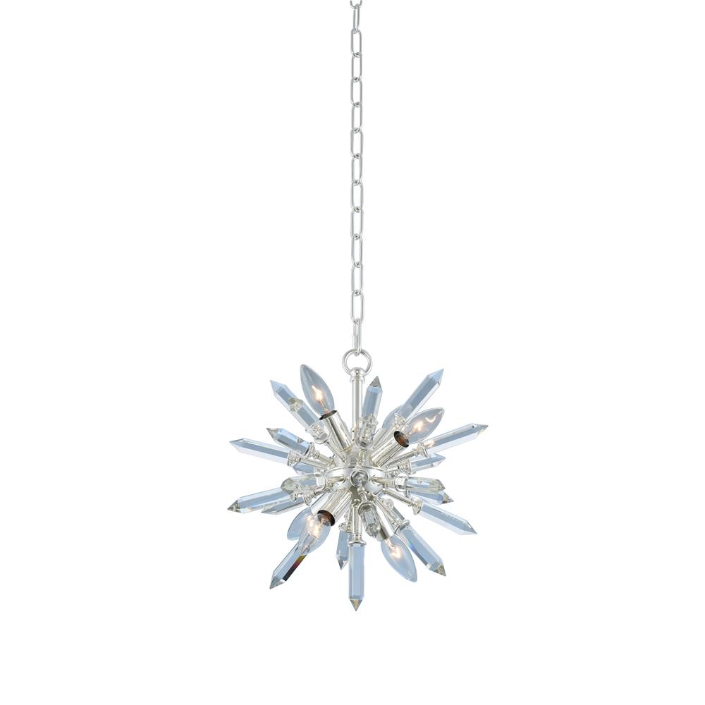 Allegri 033610-014-FR001 Angelo 14 Inch Pendant in Polished Silver with Firenze Crystal