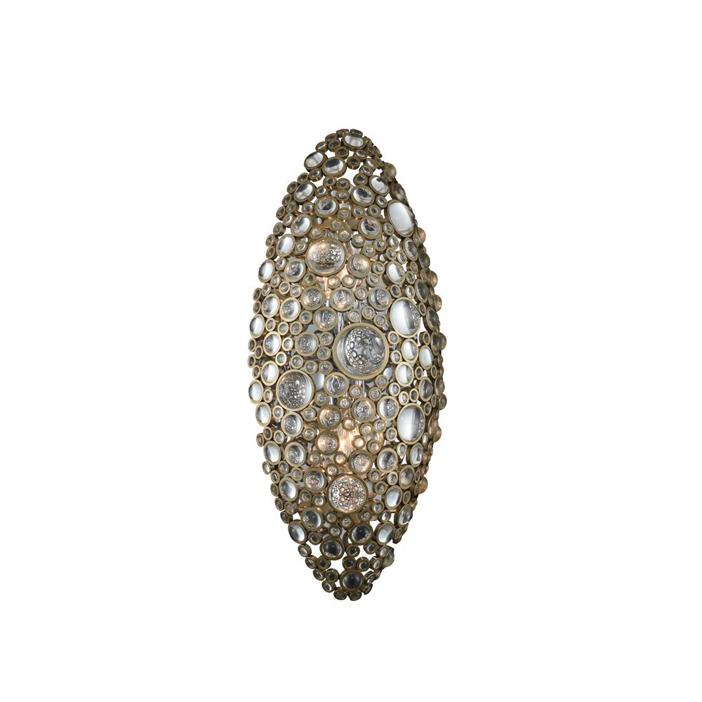 Allegri 034221-038-FR001 Ciottolo 8 Inch Wall Sconce in Brushed Champange Gold with Firenze Crystal