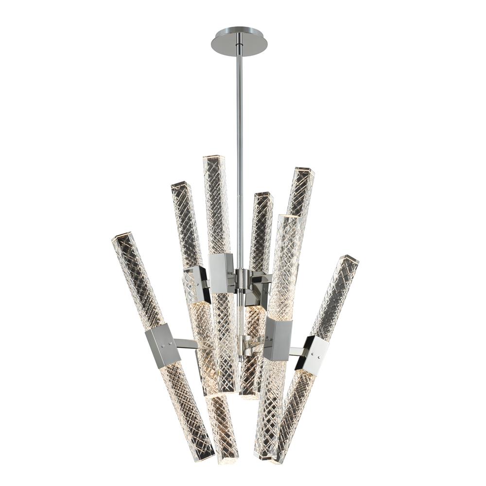 Allegri 034970-010-FR001 Apollo 16 Light LED Convergent Chandelier in Chrome with Firenze Crystal