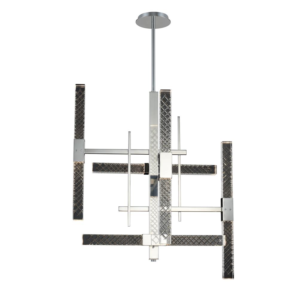 Allegri 034971-010-FR001 Apollo 10 Light LED Chandelier in Chrome with Firenze Crystal