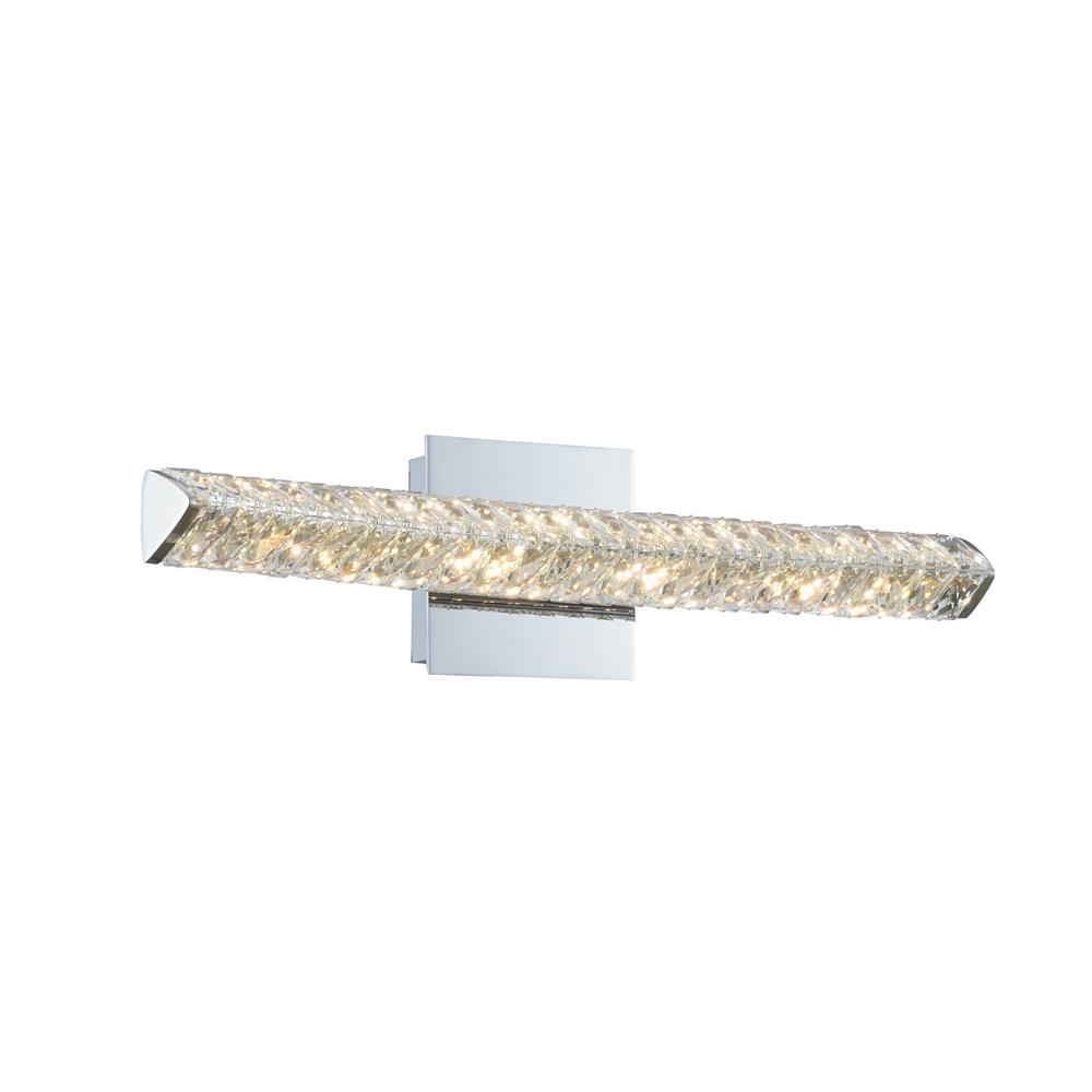 Allegri 035720-010-FR001 Aries 21 Inch LED Wall Sconce in Chrome with Firenze Crystal