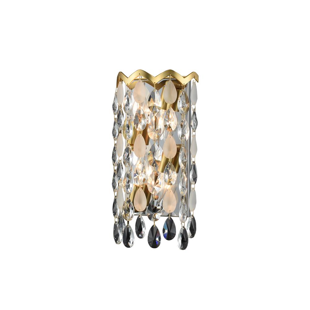 Allegri 035920-003-FR001 Caretta 8 Inch ADA Wall Sconce in Antique Brass with Firenze Crystal