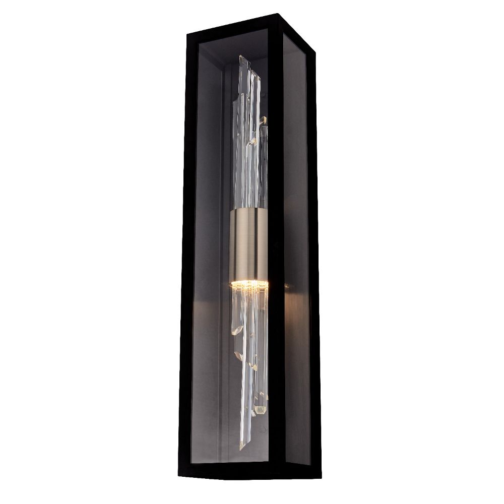 Allegri 090421-023-FR001 30 in Outdoor Wall Sconce in Matte Black with Brushed champagne gold