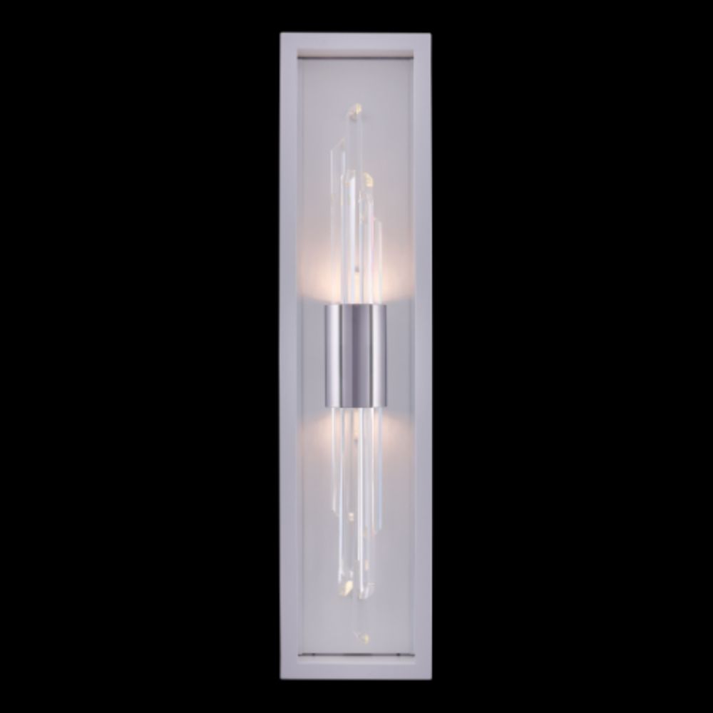 Allegri 090422-010-FR001 Chrome LED Outdoor Wall Sconce in Polished Chrome & Matte White