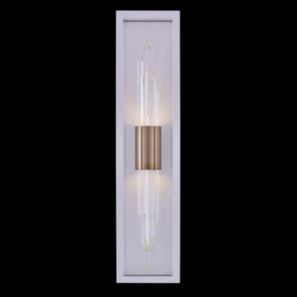 Allegri 090423-038-FR001 Champagne Gold LED Outdoor Wall Sconce in Brushed Champagne Gold & Matte White