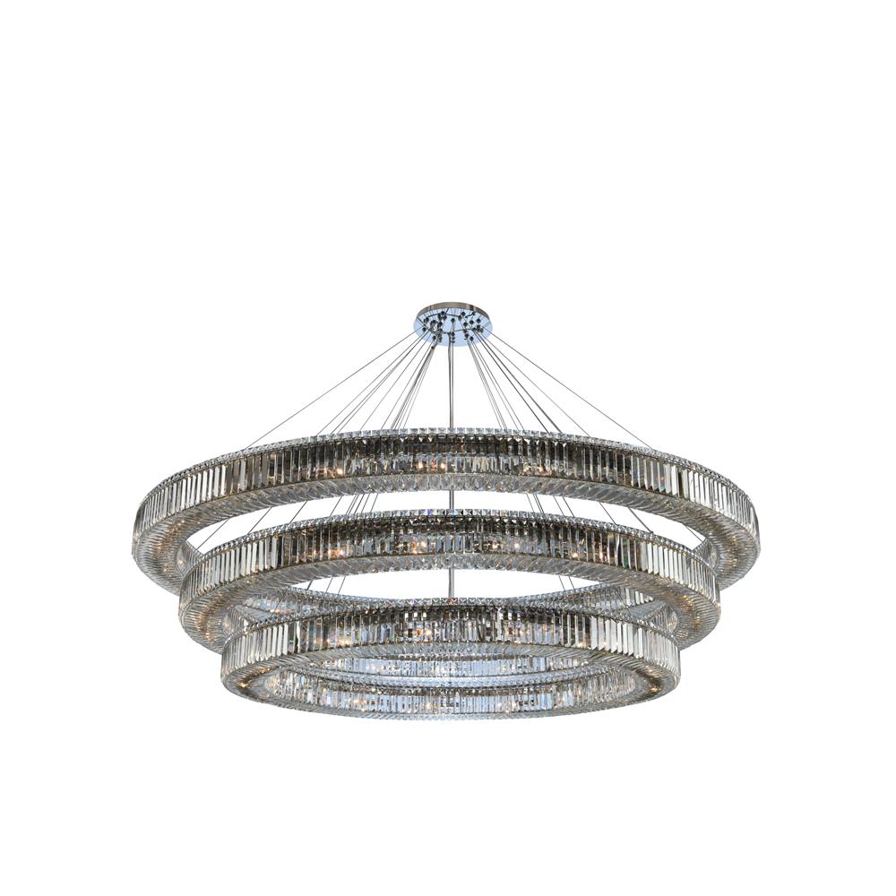 Allegri 11715-010-FR001 Rondelle (60 + 72 + 84) Inch 3 Tier Pendant in Chrome with Firenze Crystal