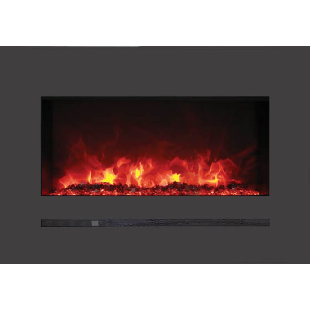 Sierra Flame WM-FML-26-3223-STL 26" Wall Mount / Flush Mount with Steel Surround with clear media