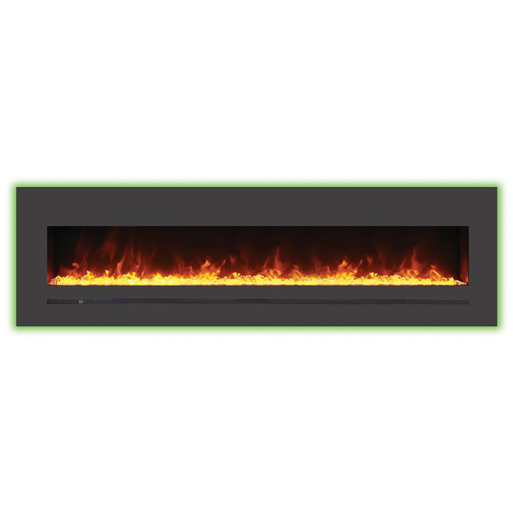 Sierra Flame WM-FML-72-7823-STL 72" Wall Mount / Flush Mount with Steel Surround with clear media