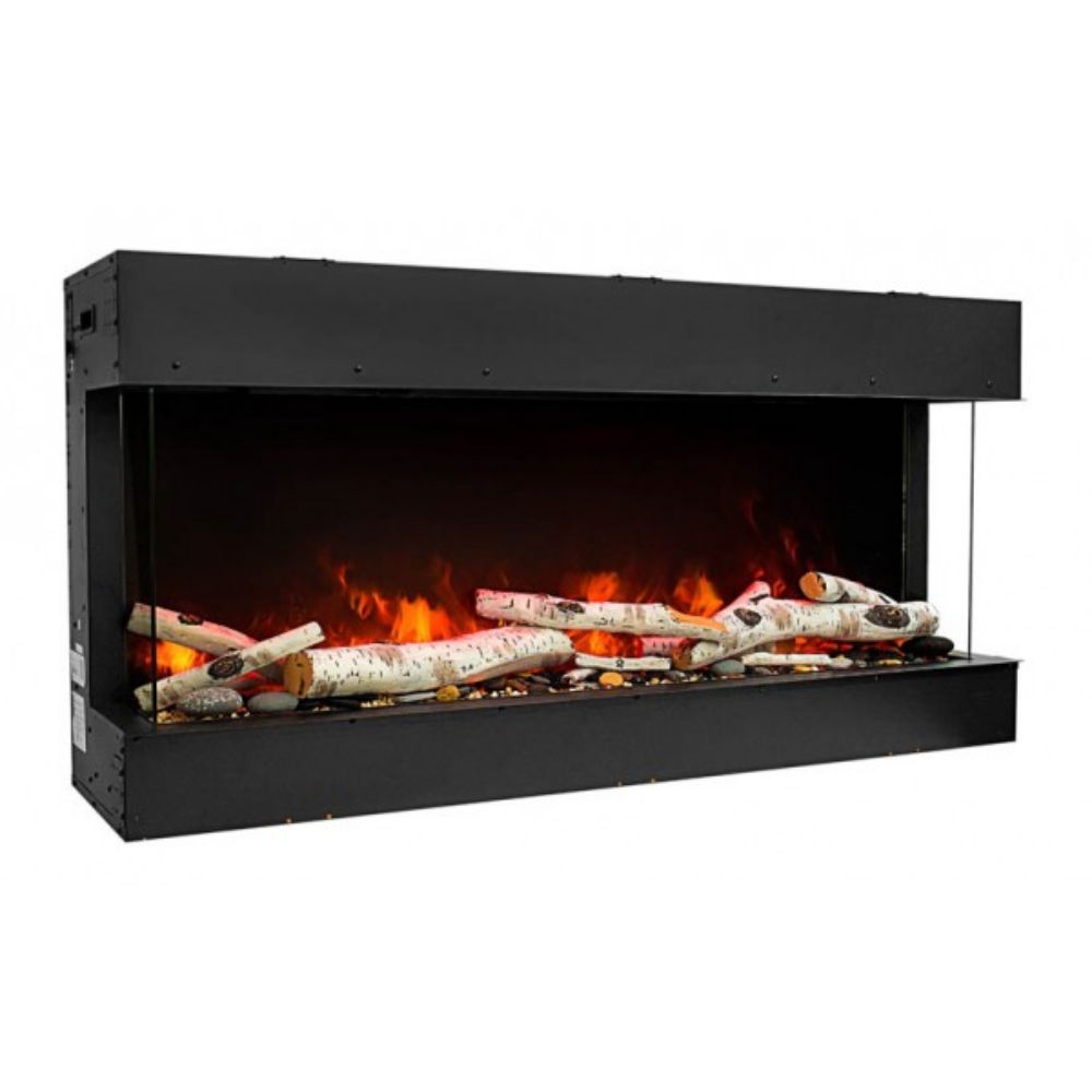 Amantii 72-TRV-slim 72" unit – 10 5/8" in depth 3 sided glass fireplace