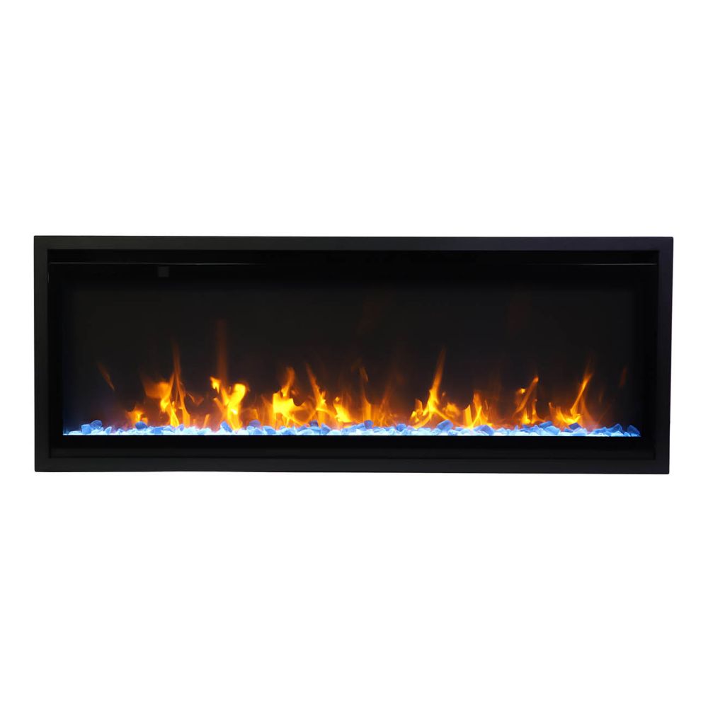 Remii WM-SLIM-45 45" Extra Slim Indoor Only Electric Fireplace with Black Steel Surround