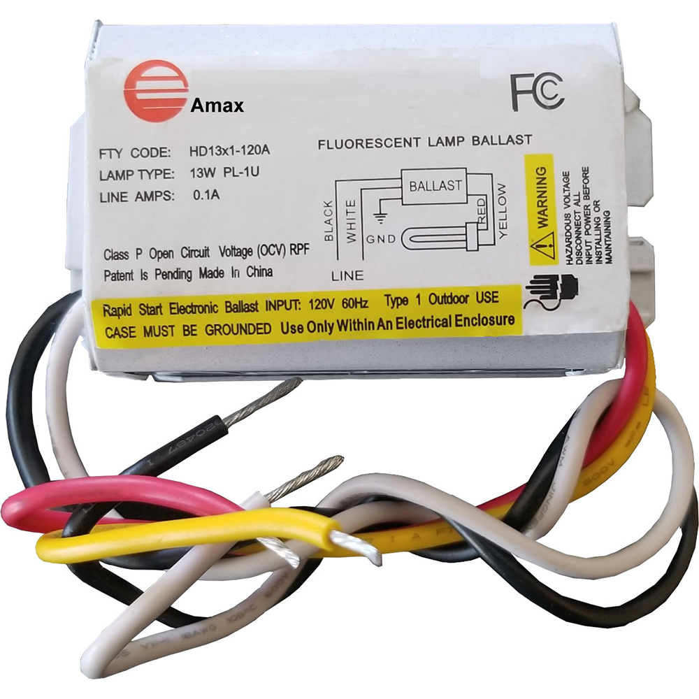 Amax Lighting HD13X1-120A 13W Electronic Ballast in White