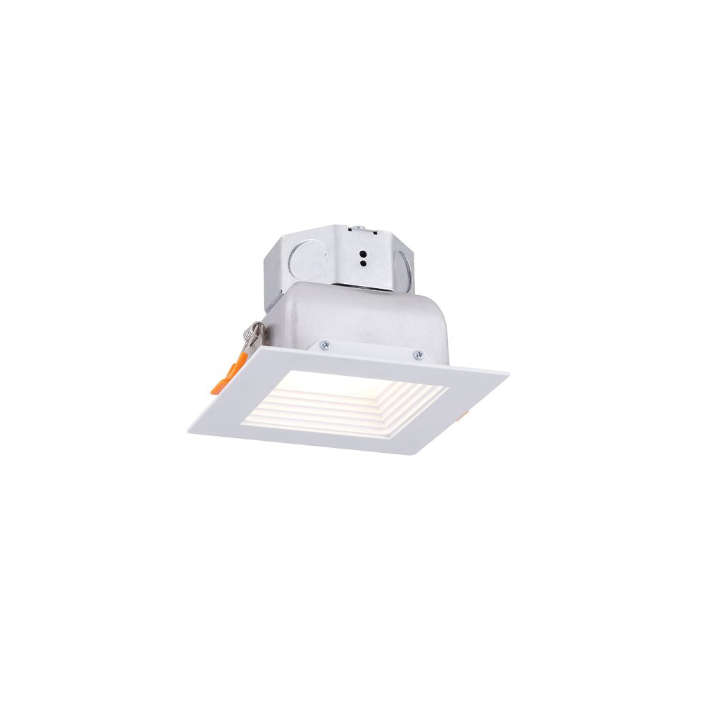 Amax Lighting LED-BR4P/WT-SQ 4" LED Veloce Square Baffle Downlight With Self-J-Box in White
