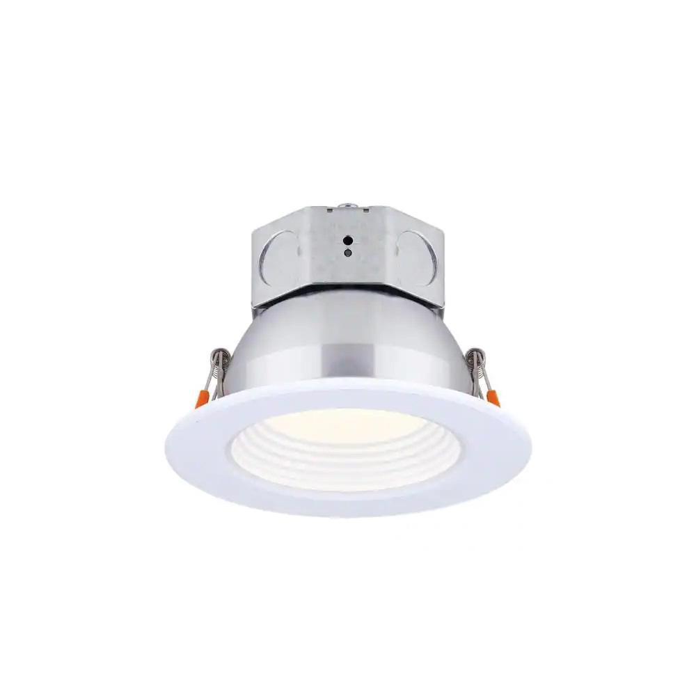 Amax Lighting LED-BR4P/WT 4" LED Veloce Baffle Downlight with Self-J-Box in White