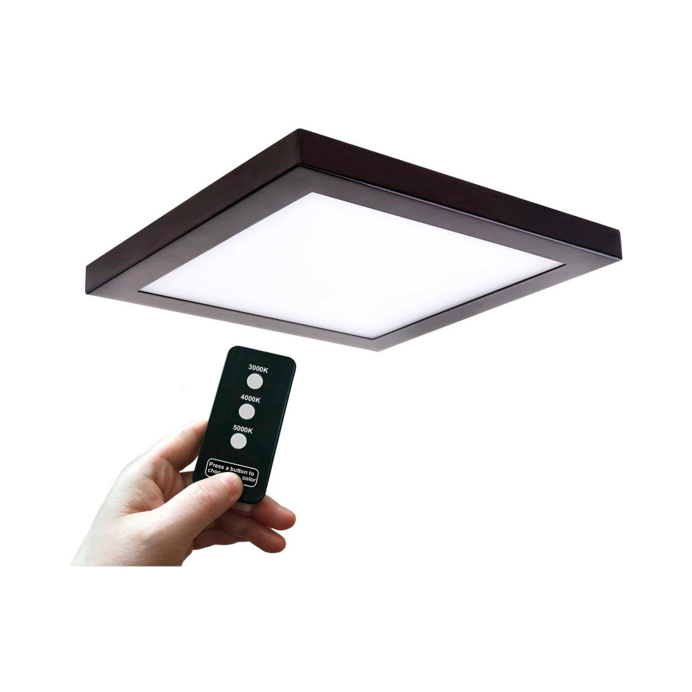 Amax Lighting iWCD-SM13DL-BZ 13" Remote Control 3CCT LED Surface Mount in Brush Nickel