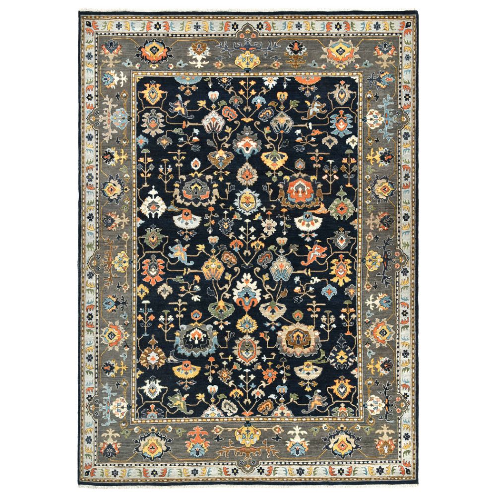 Amer Rugs ANQ-16 Antiquity Marian Navy Blue Hand-Knotted Wool Area Rug 10