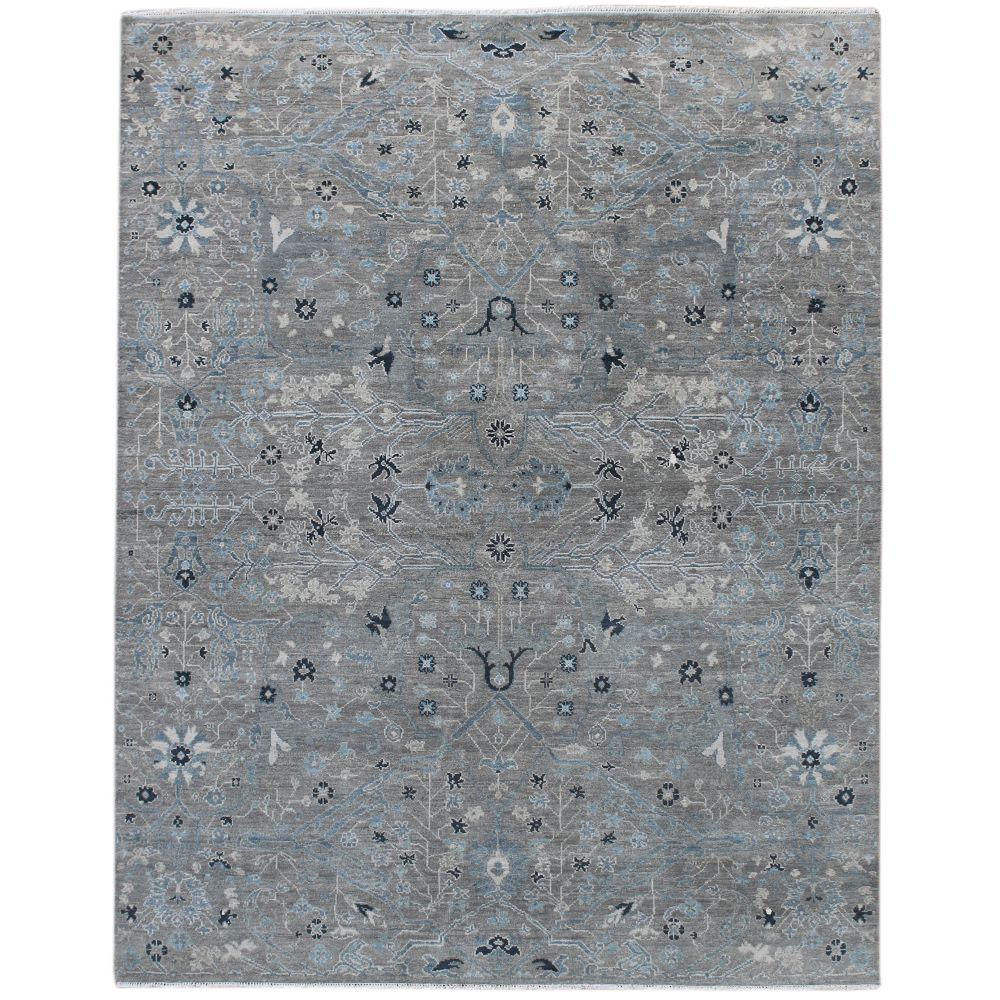 Amer Rugs BRS-2 Bristol Henley Silver/Blue Hand-Knotted Wool Area Rug 2