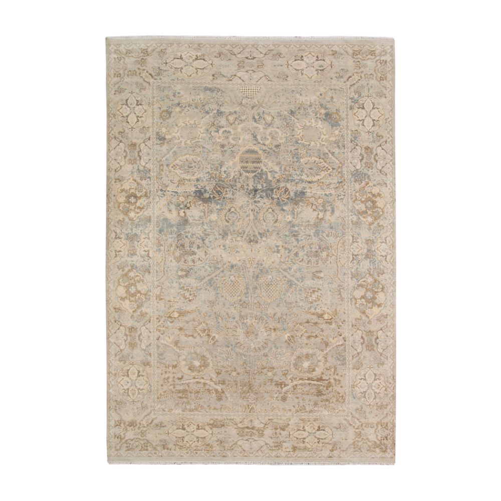 Amer Rugs VIN-3 Vintage Oletha Blue/Tan Hand-Knotted Wool Area Rug 2