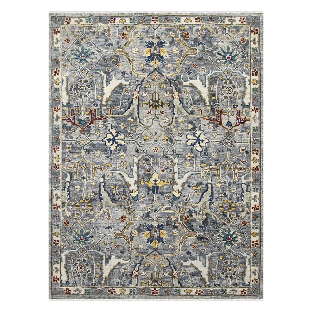 Amer Rugs NUI-74 Nuit Arabe Kriotra Deep Silver Hand-Knotted Wool Area Rug 2