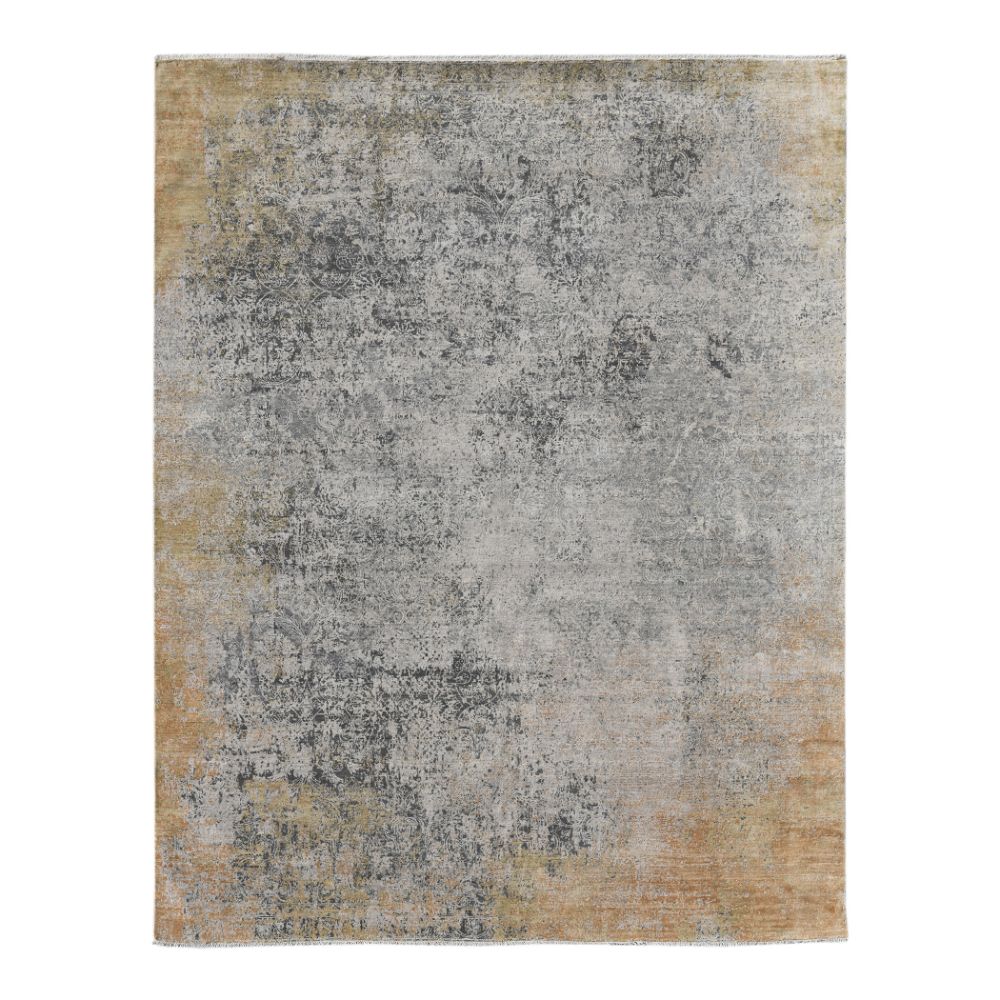 Amer Rugs PEA-56 Pearl Norrco Gray/Gold Hand-Knotted Wool/Silk Area Rug 2