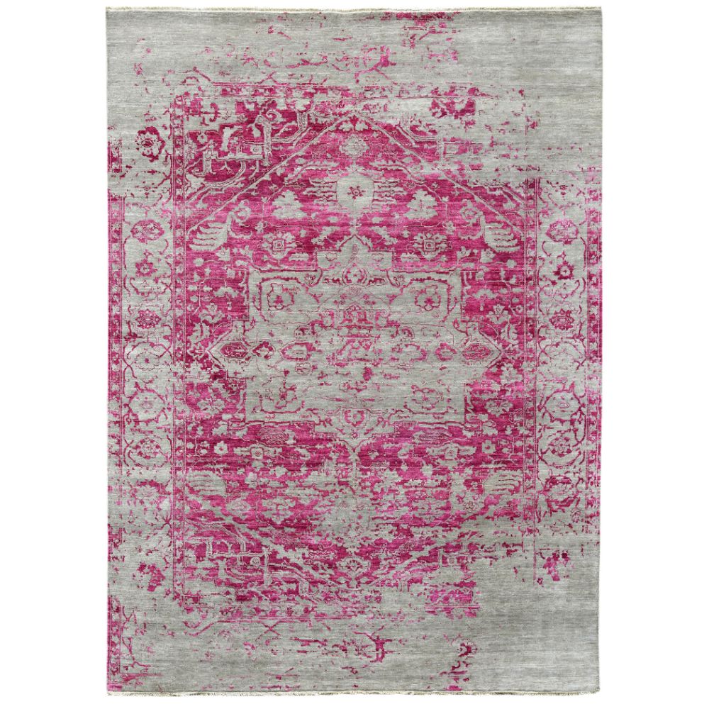 Amer Rugs DAZ-1 Dazzle Kilian Pink Hand-Knotted Wool/Silk Area Rug 2