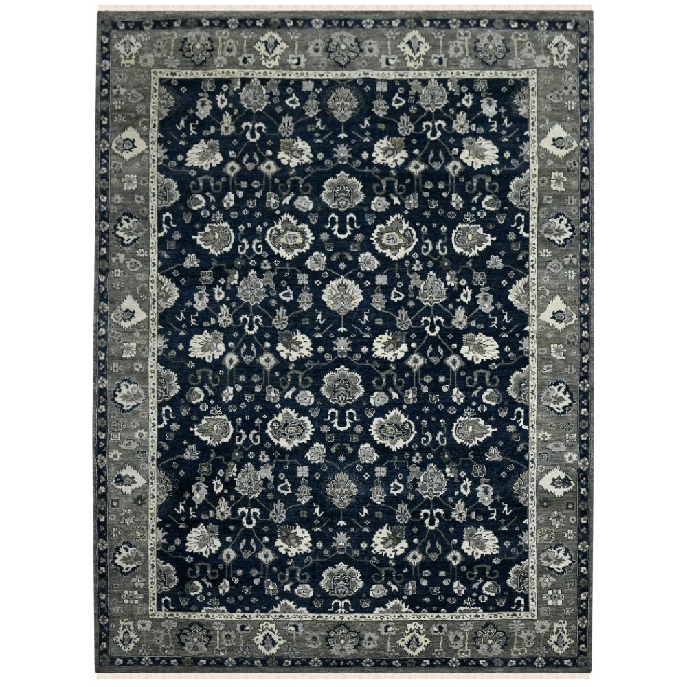 Amer Rugs NUI-20 Nuit Arabe Lodi Navy Hand-Knotted Wool Area Rug 2