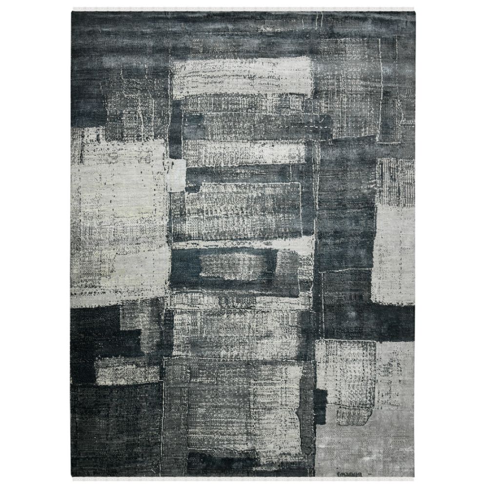 Amer Rugs HRM-11 Hermitage Empress Salon Black Hand-Knotted Wool/Viscose Area Rug 2
