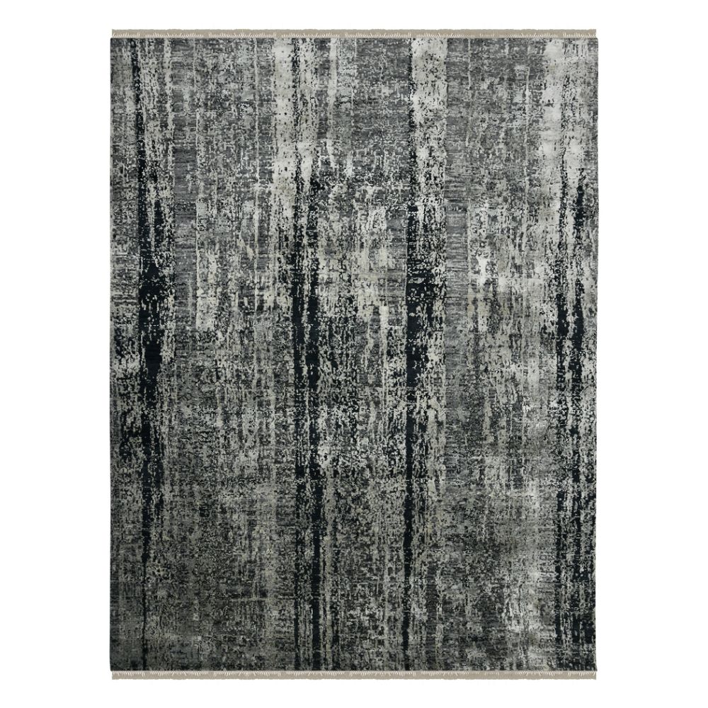 Amer Rugs ZEN-38 Zenith Taree Charcoal Hand-Knotted Wool/Silk Area Rug 2