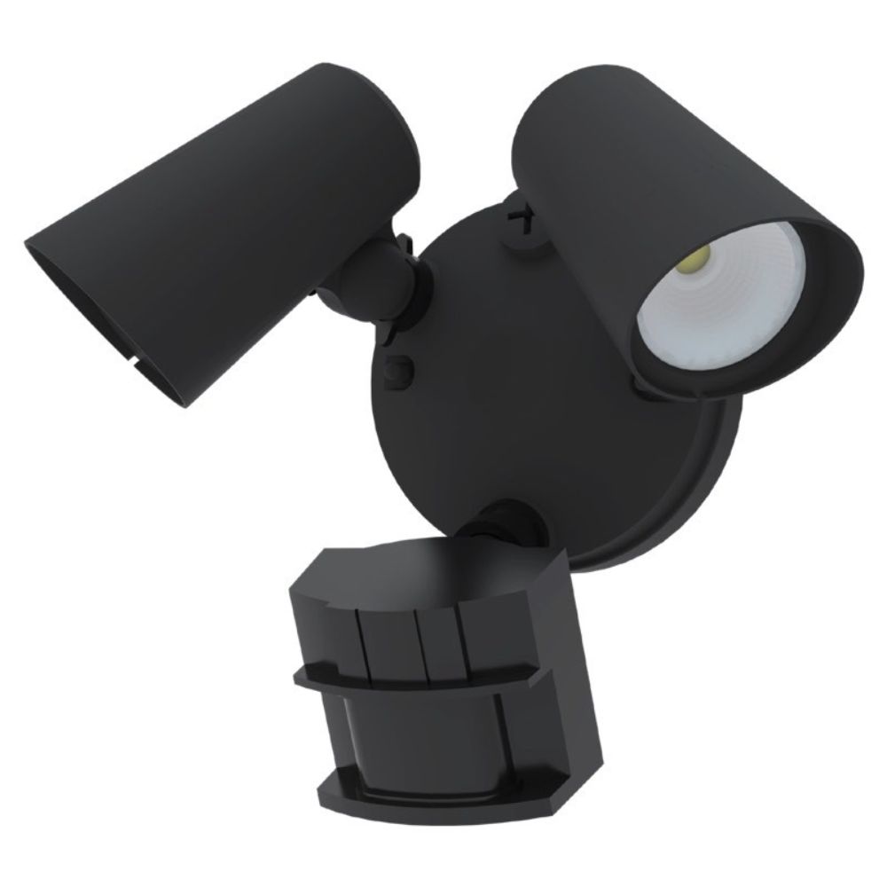 American Lighting FL2S-3CCT-BK for a Series Security Lights Dual Head Unit Wet Location Rated in Black