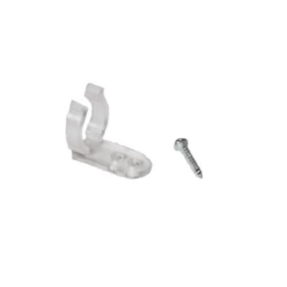 American Lighting MRL-CLIP/SCREW Plastic Mounting Clip for 3/8" Rope Lt Clear U-Shape Inc. 2 Screws/Clip in White