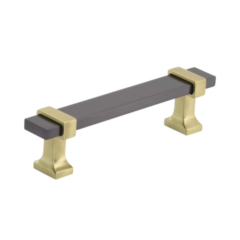 Amerock BP36681BCRBGL Overton 3-3/4 inch (96mm) Center-to-Center Black Chrome/Brushed Gold Cabinet Pull