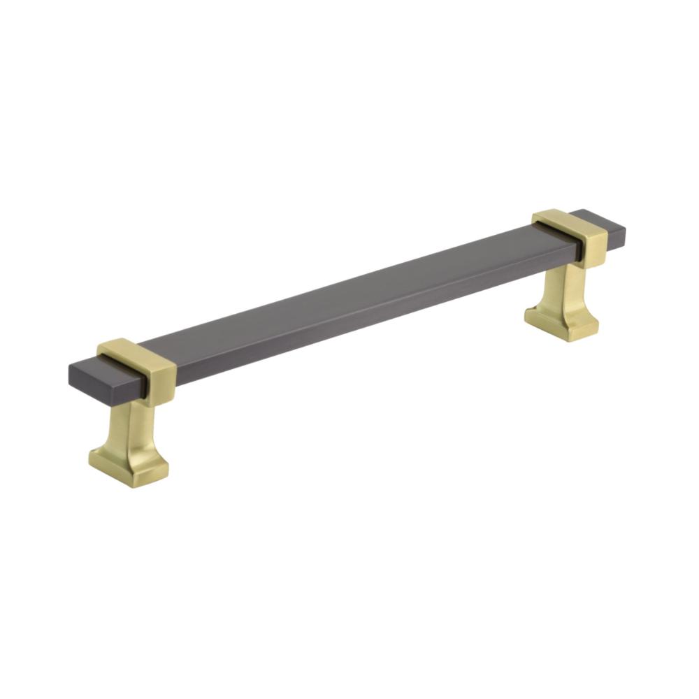 Amerock BP36683BCRBGL Overton 6-5/16 inch (160mm) Center-to-Center Black Chrome/Brushed Gold Cabinet Pull
