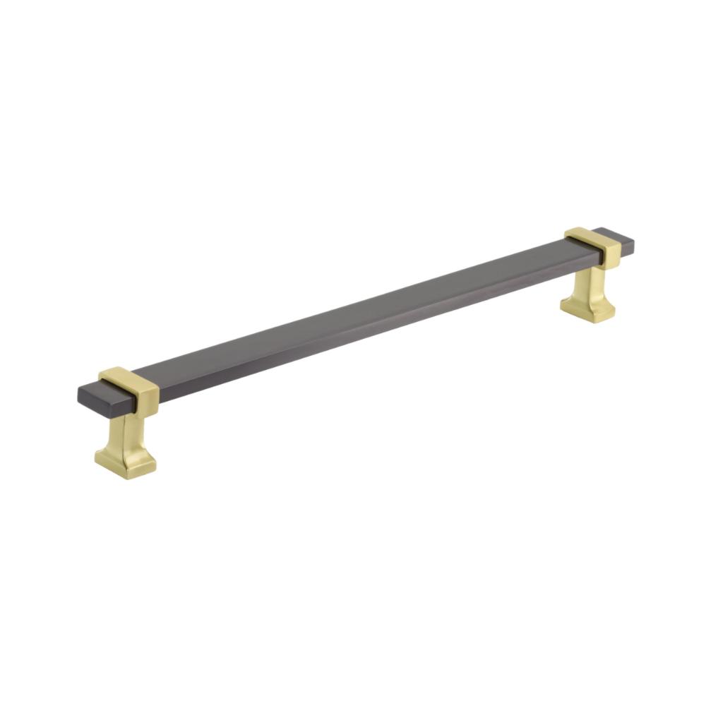 Amerock BP36684BCRBGL Overton 8-13/16 inch (224mm) Center-to-Center Black Chrome/Brushed Gold Cabinet Pull