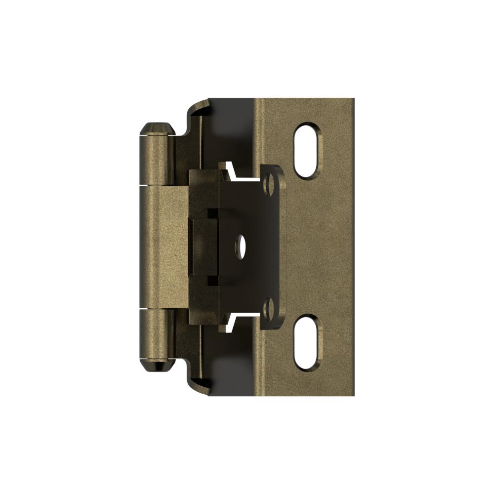 Amerock BPR7540BB 1/2 in (13 mm) Overlay Self Closing Full Wrap Burnished Brass Cabinet Hinge - 1 Pair