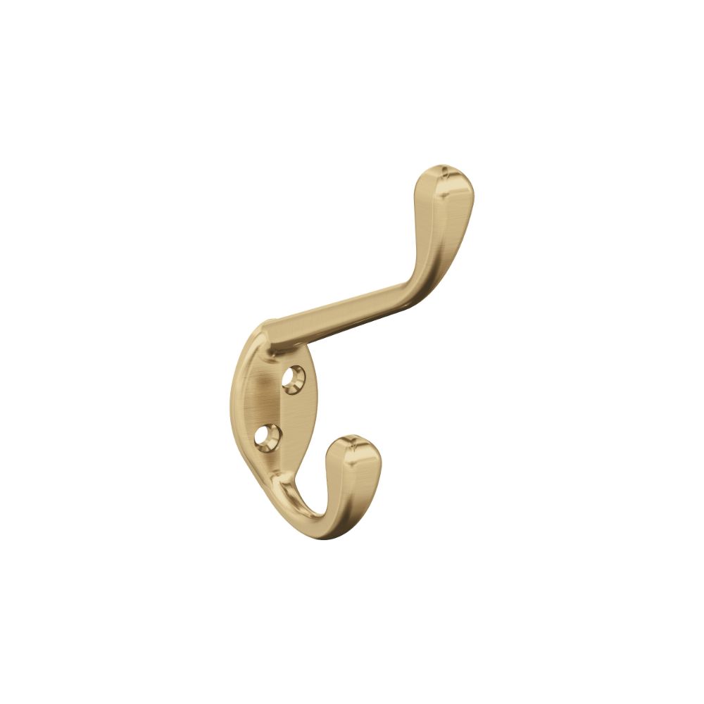 Amerock H55451CZ Noble Double Prong Champagne Bronze Decorative Wall Hook